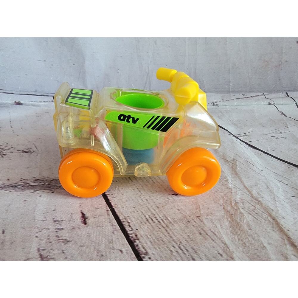 Vintage 1988 Playskool Go Go Gears ATV RACER Vehicle Clear Working Gears Toy